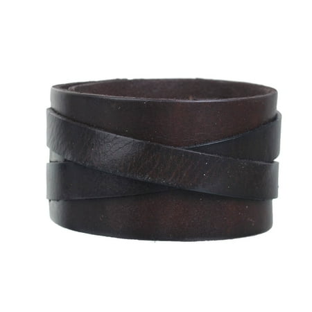 - Sexy Sparkles Mens Genuine Real Leather Wrist Bracelet Wide Casual Wristband Cuff Bangle Adjustable