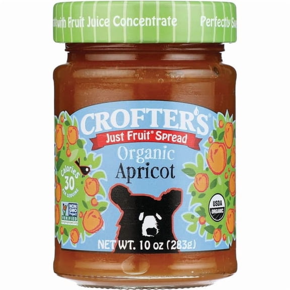Crofters Fruit Spread Organic Just Fruit Apricot, 10 Oz