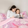 thumbnail image 5 of Manfei Cherry Blossom Axolotl Twin Bedding,Pink Floral Bedding Comforter Set For Girls,Pink White,Pink Reversible,7pcs, 5 of 8