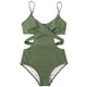 thumbnail image 4 of Bikini sin espalda con estampado de bloque de color sexy para mujer Traje de baño de una pieza Traje de baño Conjunto de ropa de playa Fridja  nalpqowj21054, 4 of 5