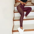 thumbnail image 4 of Tdoqot Workout Leggings for Women- Butt Lifting High Rise Gym Slim Fit Stretch Yoga Leggings Wine, 4 of 6