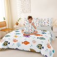 thumbnail image 3 of Manfei Kawaii Octopus Fish Twin Bedding, Cute Coral Sealife Bedding Comforter Set, White, Gray Reversible, 7-Piece, 3 of 6
