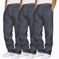 thumbnail image 2 of NOLDARES Baggy Sweatpants Men 3 Pack Lightweight Wide Leg Open Bottom Loose Casual Athletic Gym Pants Drawstring Pockets,Dark Gray,S, 2 of 4