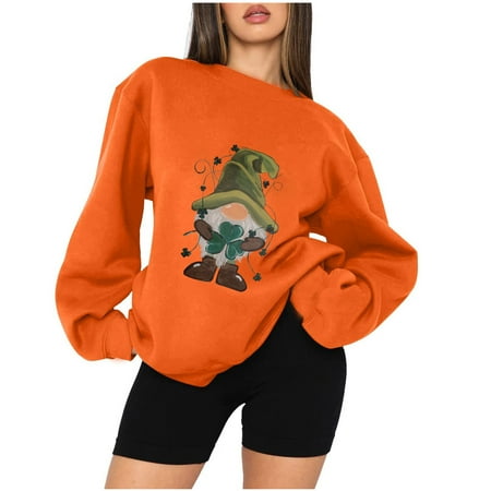 

REORIAFEE Women s St. Patrick s Day Scrub Top V-Neck Short Sleeve Working Uniform Blouse Workwear Long Sleeve Round Neck Tops Loose Blouse St. Patrick s Day Print Graphic Sweatshirt Orange S