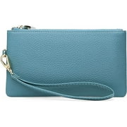 GOIACII Women's Wristlet Clutch Slim Leather Wallet RFID Blocking Handbag