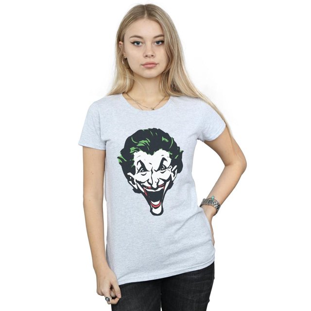 DC Comics T-Shirt en Coton pour Femmes le Joker Grand Visage