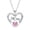 Pink, variant on Faty-T Mothers Day Heart Necklace with Birthstone Crystal Pendant Delicate Chain Jewelry Gift for Mom Wife Grandma Women