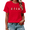 1-Red, variant on UNISHE Women's Red Bookish Silly Goose Reading Graphic Short Sleeve T-Shirt Cotton Crewneck Top