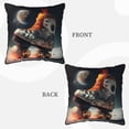 thumbnail image 7 of Velvet Decorative Throw Pillow Covers Set of 2, Soft Square Cushion Cover with Invisible Zipper Moon Rollerblades Printing, 18"x18", 7 of 7