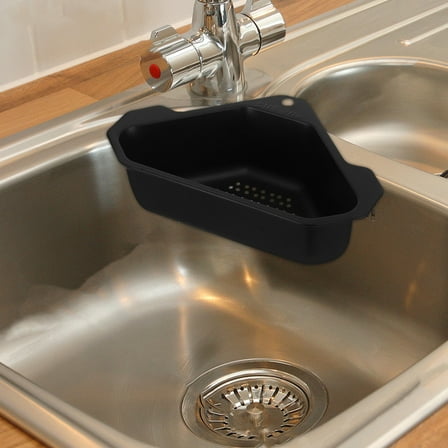 CTIRCHIU  1Pcs 304 Stainless Steel Kitchen Sink Food Strainer Basket Drainage Storage Black