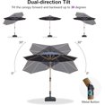 thumbnail image 3 of PURPLE LEAF 6' x 9' Patio Umbrella with Base Market Umbrella Rectangular Outdoor Umbrella with Push Button Tilt & Crank and 8 Ribs Aluminum Table Umbrella for Pool Backyard Beach, Taupe, 3 of 7