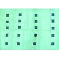thumbnail image 1 of Ahgly Company Indoor Rectangle Solid Turquoise Blue Modern Area Rugs, 7' x 10', 1 of 4