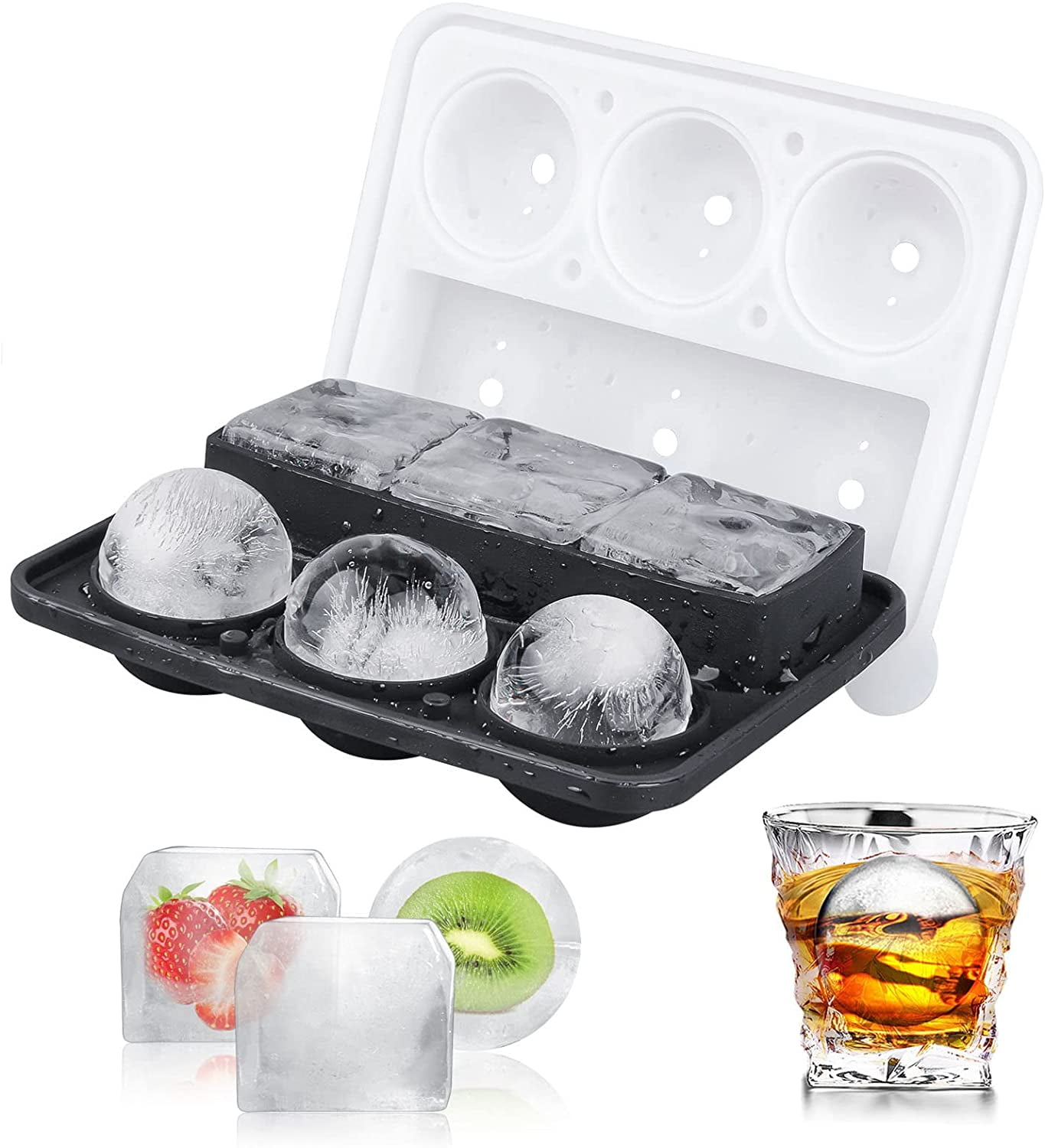 14 Case ICE Cube Tray Maker With Removable Lid Cocktails Whiskey stones square 