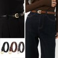 thumbnail image 2 of Cinturón de mujer de moda - Estilo casual de cuero para jeans, vintage y versátil, negro/marrón/café, 100 cm, 2 of 5