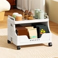 thumbnail image 4 of Fesfesfes Folding Storage Rack Small Cart Movable Cabinet Layered Shelves Unit Living Room Bedroom Kitchen Organizer Space Saving Designs Collapses Flat Easy Assembly, 4 of 5