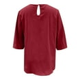 thumbnail image 5 of MIXUE Boho Tops For Women Summer Solid Color Round Neck Short Sleeve Casual Soft Pullover Shirts For Women Tshirts Outwear,Red,S, 5 of 5