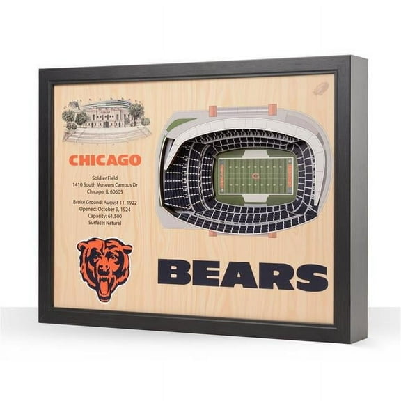 Chicago Bears 25.5" x 19.5" Soldier Field Stadium Views Wall Art