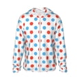 thumbnail image 1 of Fotbe Red Blue Polka Dots Chaqueta con Protección Solar UPF 50+ para Hombre y Mujer, Camisa con Capucha y Bolsillos-Medium, 1 of 7