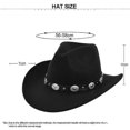 thumbnail image 2 of Classic Cowboy Hat Retro Jazz Hat Ethnic Wool Top Hat Felt Hat Retro Faux Sheep Hat Cowboy Hat, 2 of 5