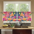 thumbnail image 4 of Yayeee Kitchen Curtains Tier Set of 2 Light Filtering 57"x24" Over Sink Window Panels, Art Map, 4 of 7