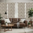 thumbnail image 2 of Ambesonne Floral Window Curtains, Romantic Vintage Curly, Each 28" W x 95" L, Brown Tan Pale Yellow, 2 of 5