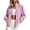Pink, variant on Xdegoge Womens Velour Track Jackets Long Sleeve Full Zip Up Stand Collar Coats with Pockets Casual Fall Winter Athletic Outerwear