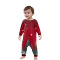 thumbnail image 2 of Onlypjs Matching Family Christmas Pajamas for Men, Women and Couples– Red Long Sleeve Tops with Green & Gold Tree Print and Plaid Pants, 2 of 5