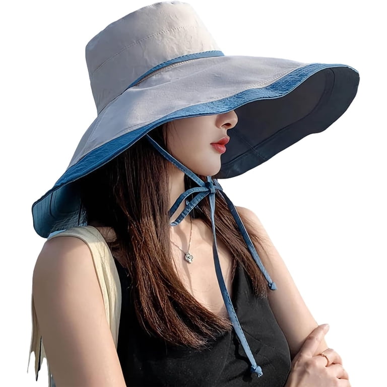 Zhengup Super Wide Brim Women Sun Hat Cotton Floppy Packable  display picture 1