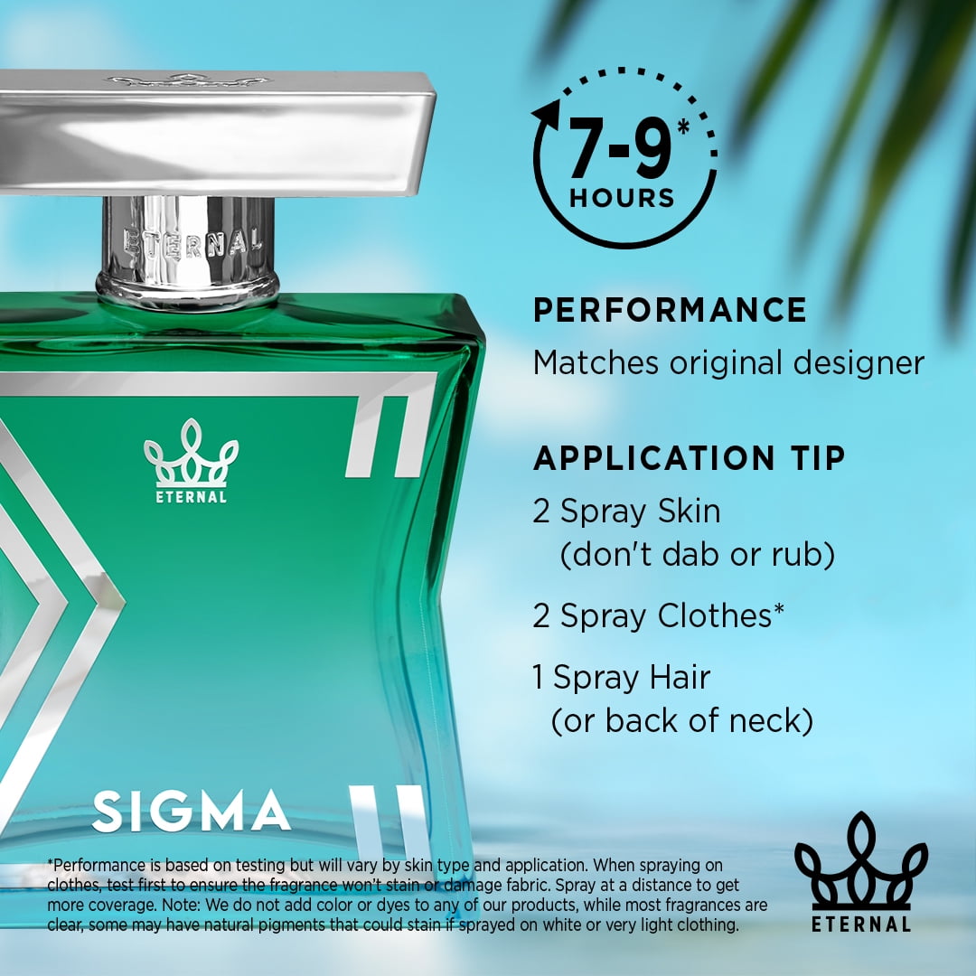 Eternal Fragrance SIGMA, Coconut Bergamot, Soft Tonka Eau de Parfum, Inspired by Beau Cologne for Men, 3.4 oz (100ml) Spray