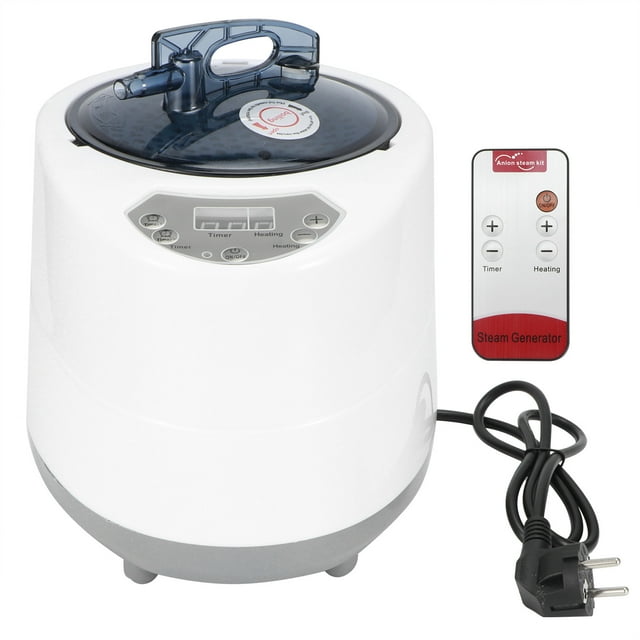 "1500W Smart Steam Sauna Generator with Remote Control - 3L Stainless Steel Tank, 9 Heat Levels & 45-Min Timer for Home Spa Therapy"
