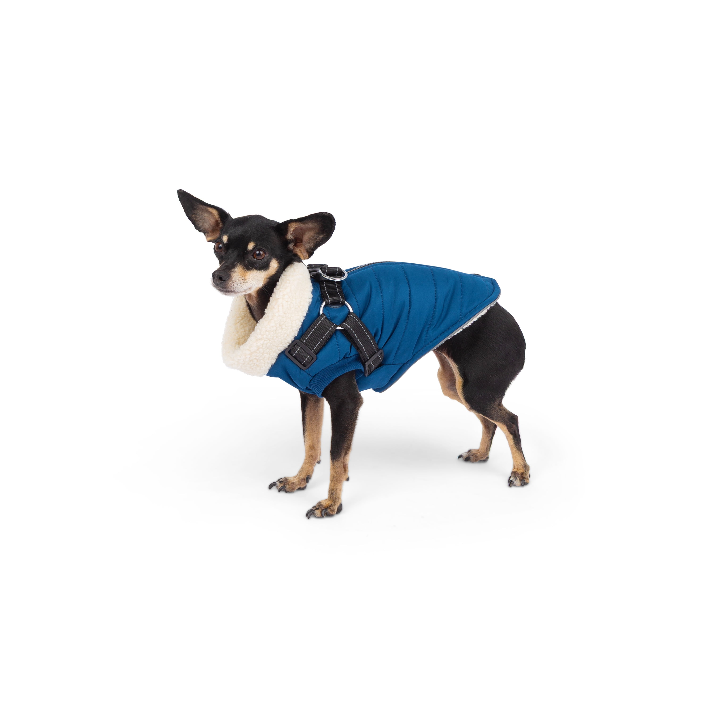 One Paw, Veste Matelassée Légère pour Chien avec Harnais, Bleu Marine Gilet matelassé léger avec harnais