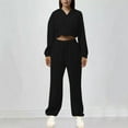 thumbnail image 2 of 2 Piece Sets for Women Shorts Casual Older Women Two Piece Outfits Sets Fall Pants Women's Solid Color Comfortable Casual Fashion Temperament With Hoodie Hoodie Pants Two-piece Suit, 2 of 6