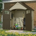 thumbnail image 3 of Suncast 3.97 x 7.37 ft. Resin and Metal Storage Shed, Sand Brown, 3 of 5