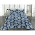 thumbnail image 2 of Ambesonne Tropical Quilted Bedspread Set 3 Pcs, Exotic Pattern Monsteras, Twin, Pale Slate Blue and Teal, 2 of 4