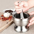 thumbnail image 7 of Mortar And Pestle Sets, Stainless Steel Spice Grinder With Translucent Lid For Measuring Strikes, Non-Slip Base Ensures Secure Grinding Experience, 7 of 7
