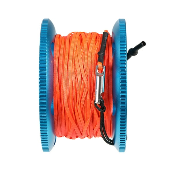 Advancent Carrete de buceo, carrete de dedo, gancho de doble extremo, aluminio, acero inoxidable, naranja, equipo ligero de buceo, línea de Deportes acuáticos Azul