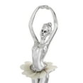 thumbnail image 4 of 12", 12", 11"H Silver Polystone Dancer Sculpture with Capiz Inlay, by DecMode (3 Count), 4 of 9