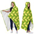 thumbnail image 2 of Wearable Blanket,Yellow Lemon Fruit Slices Green Pattern Hooded Wearable Flannel Blanket for Adults & Teens,Winter Poncho Shawl Wrap Cape Cozy Anti-Pill,60"x80", 2 of 5
