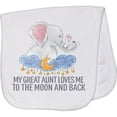 thumbnail image 2 of Inktastic My Great Aunt Loves Me to the Moon and Back Elephants Baby Burp Cloth, 2 of 3