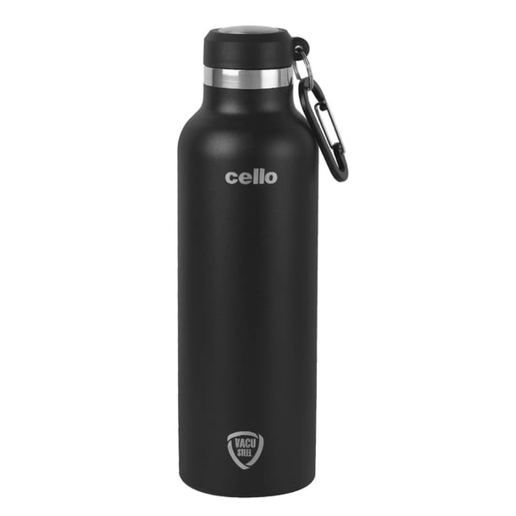 Duro Hector Insulated Flask - 850ml, Black | Hot & Cold Stainless Steel Water Bottle - Durable DTP Coating | Vacuum Insulated Bottle For Travel, Home, Office, School