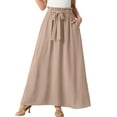 thumbnail image 2 of Cueply Skirts for Women Summer Long Maxi Skirt Elastic High Waist Tie Fashion Beach Dress with Pockets, 2 of 6