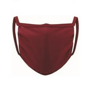 Augusta B520265408 Adult 3-Ply Mask, Cardinal - One Size, Multiples of 12