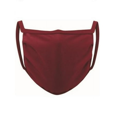 Augusta B520265408 Adult 3-Ply Mask, Cardinal - One Size, Multiples of 12