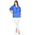 thumbnail image 4 of Blusa con detalle de moño y pedrería Roman Fashion /Tallas Extras, 8050 (Azul rey) azul 38, 4 of 5