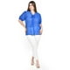 thumbnail image 4 of Blusa con detalle de moño y pedrería Roman Fashion /Tallas Extras, 8050 (Azul rey) azul 38, 4 of 5
