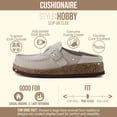 thumbnail image 3 of Cushionaire Hobby Genuine Leather Cork Footbed Clogs for Women - Suede Casual Shoes with Cushioned Comfort, Arch Support, Buckle Strap | Slip-On Mules, 3 of 27
