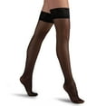 thumbnail image 2 of LECHERY Women's Matte Silky Semi-Sheer Thigh Highs (1 Pair) - Black, Large/X Large, 2 of 4