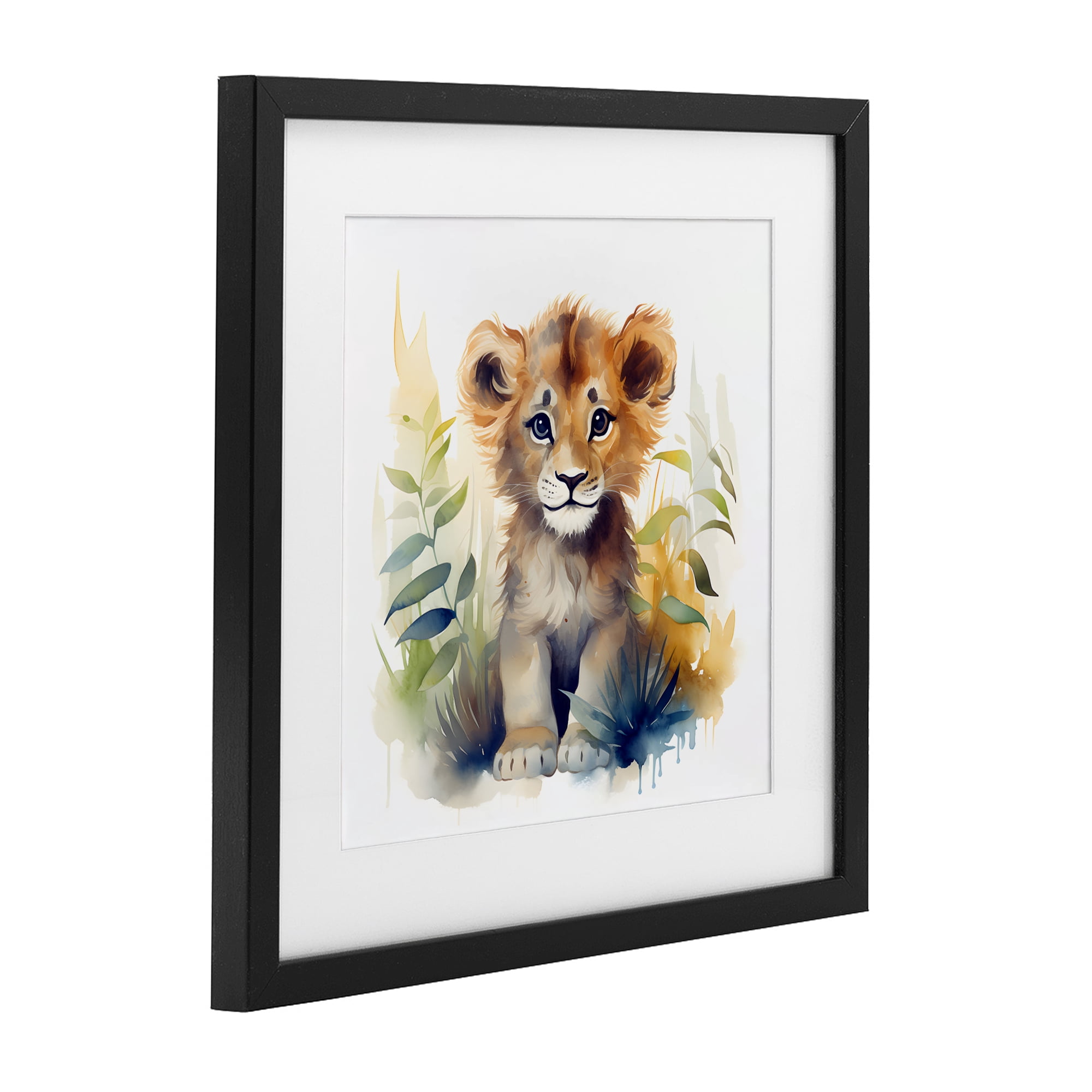 Stupell Industries Crafty Critters Lion Black Framed Print Under Glass, design by Steve Hunziker