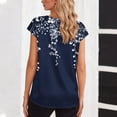thumbnail image 4 of Oplxuo Womens Summer Tops Rolled Short Sleeve V Neck Shirts Casual Dressy Business Work Blouses Outfits, 4 of 6