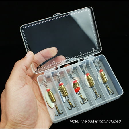- 5 Compartment Fishing Bait Lure Hooks Box Bait Storage Case Fishing Tool Tackle Organizer Sorting Box